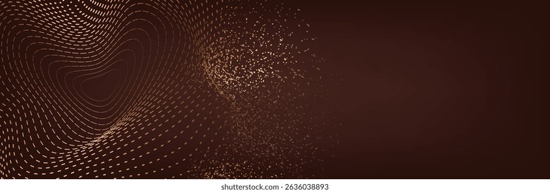3d rendering, science fiction background of glowing particles with depth of field and bokeh. Particles form line and surface grid. microcosm or space.vector