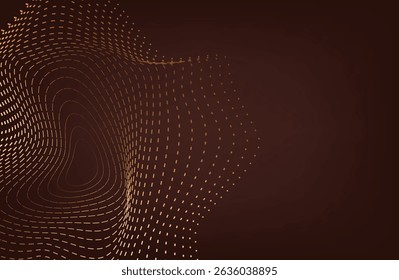3d rendering, science fiction background of glowing particles with depth of field and bokeh. Particles form line and surface grid. microcosm or space.vector