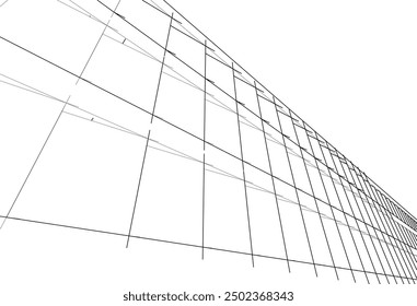  Croquis de renderizado 3D de un edificio moderno 