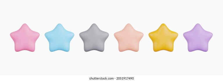 3D rendering stars isolated on white background vector illustration