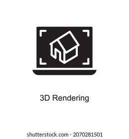 3D Rendering Trendy Symbol einzeln auf weißem und leerem Hintergrund für Ihr Design