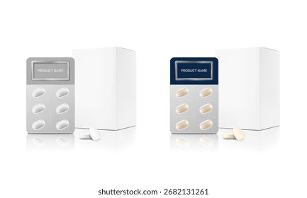 3D rendering vector model of a PTP and a paper box.