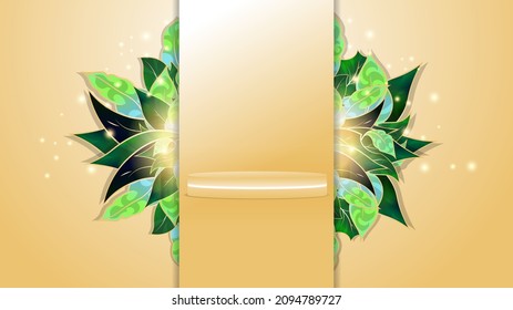 3D rendering of very peri color palette. Minimal scene with podium for kids or baby product, present background. Product presentation, mock up, show cosmetic product, Podium, layout, stage pedestal