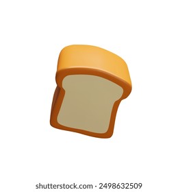 3d rendering wheat grain bread. Vector illustration in cartoon realistic style for menu, shop ads, supermarkets. Fresh French pastry with backed crust. Harvest product loaf for lunch. Tasty rural bake