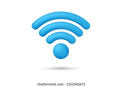 3D Rendering Wifi Icon Vector Illustration Minimalist Style