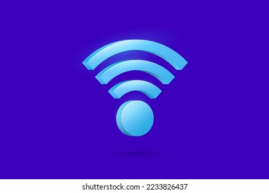 3D rendering wifi icon vector illustration minimalist style