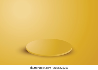 3 d diseño de la etapa de diseño del podio amarillo de enlucido adecuado para publicidad