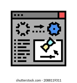3d renderings color icon vector. 3d renderings sign. isolated symbol illustration