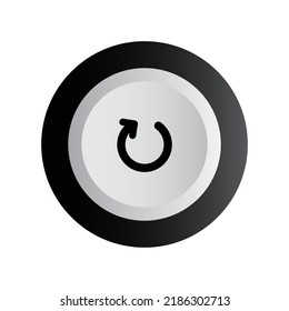 Icono de repetición 3D para reproductor de música en color blanco y negro