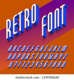 3d Retro Alphabet Font Threedimensional Effect Stock Vector (Royalty ...