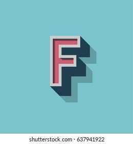 3D retro character from a typeface, vector illustration