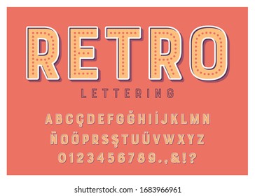 3D retro font and alphabet for poster