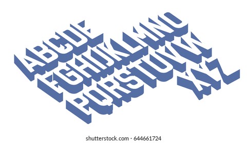 3D retro font vector aphabet. 