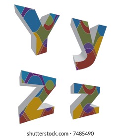 3D retro funky alphabets (vector) - part of a complete set