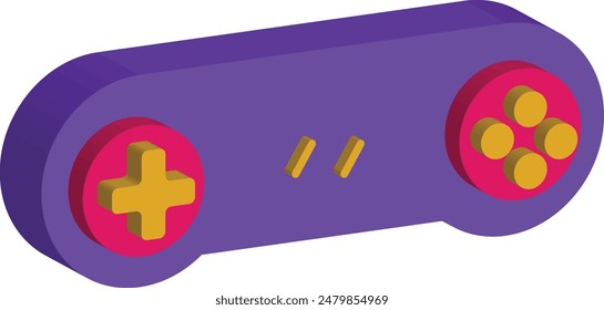 3d Retro Game Console Icon. Isolated on White Background.