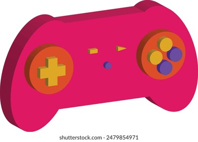 3d Retro Game Console Icon. Isolated on White Background.