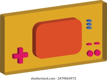 3d Retro Game Console Icon. Isolated on White Background.