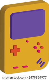 3d Retro Game Console Icon. Isolated on White Background.