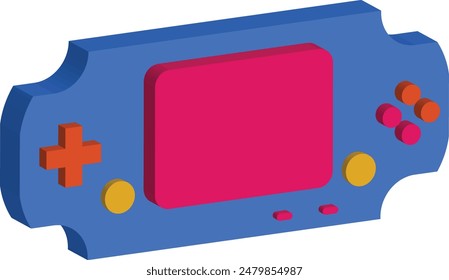 3d Retro Game Console Icon. Isolated on White Background.