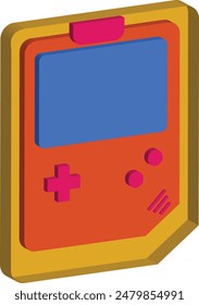 3d Retro Game Console Icon. Isolated on White Background.