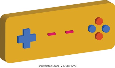 3d Retro Game Console Icon. Isolated on White Background.