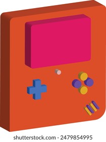 3d Retro Game Console Icon. Isolated on White Background.