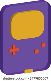 3d Retro Game Console Icon. Isolated on White Background.