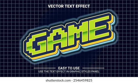 efeito de texto editável jogo 3d retro