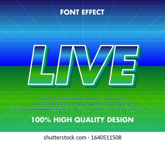 3d retro gradient green and blue font effect. premium vector