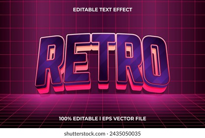 3d retro logo style editable vector text effect