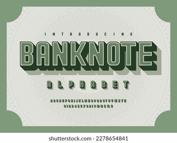 3D retro money alphabet design with decorative elements