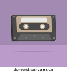 3d retro music cassette in minimal cartoon style