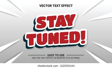 3d retro stay tuned text effect