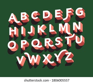3d retro typography design with shadow vector/illustration