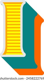 3D Retro Vintage Letter Alphabet Vector Element
