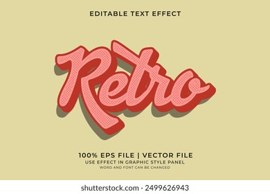 3D Retro Vintage Text effect editable vector
