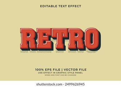 3D Retro Vintage Text effect editable vector