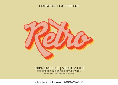 3D Retro Vintage Text effect editable vector