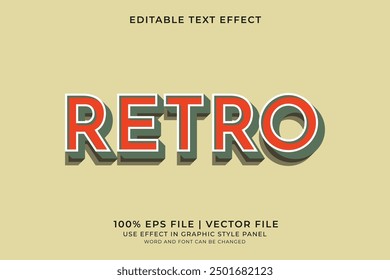 Vector editable del efecto de texto de Antiguas retro 3D
