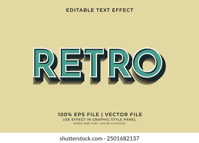3D Retro Vintage Text effect editable vector