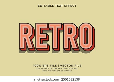 3D Retro Vintage Text effect editable vector