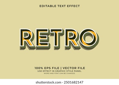 3D Retro Vintage Text effect editable vector