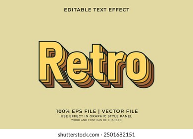 Vector editable del efecto de texto de Antiguas retro 3D