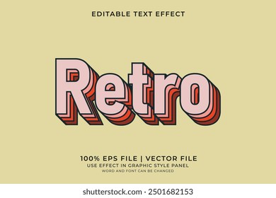 3D Retro Vintage Text effect editable vector