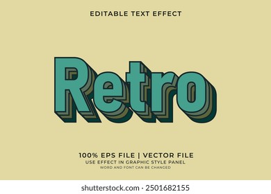 Vector editable del efecto de texto de Antiguas retro 3D