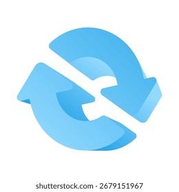 Icono de círculo de retorno 3D aislado sobre fondo blanco Diseño moderno mínimo perfecto para App Sitios web y Elementos de interfaz de usuario