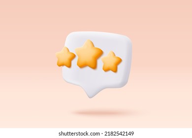 3d review rating stars for best excellent services rating for satisfaction. Review for quality customer rating feedback from client employee, 3d product review. 3d star icon vector render illustration - Shutterstock ID 2182542149