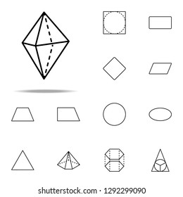 3d rhombus with dotted icon. Geometric figures icons universal set for web and mobile