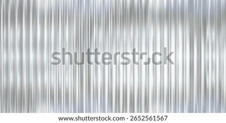 3d ribbed glass background with transparent pattern and silver gradient effect. Abstract prism light overlay for modern architecture or luxury design. Iridescent wave texture with chrome reflection.