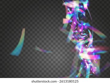 3d Ribbon. Isolated Poster. Light Concept. Happy Iridescent Serpentine. Blue Retro Glitter. Birthday Confetti. Digital Flag. Anniversary Effect. Purple 3d Ribbon